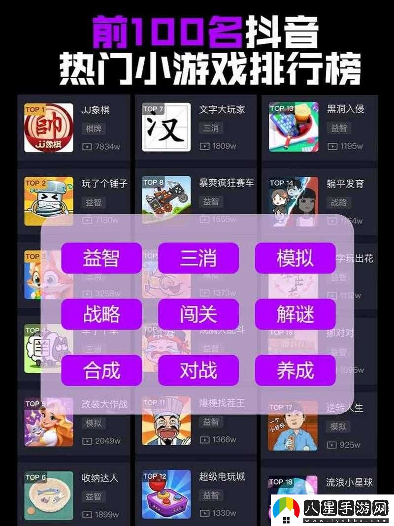 抖音熱門(mén)游戲有哪些？